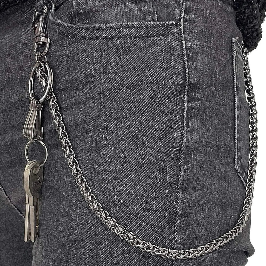 Wallet Chain Men Women Hip Hop Pants Chain Belt Chain KeyChain Pocket Chain Keel Chain for Motorcycle Style Pants Jeans