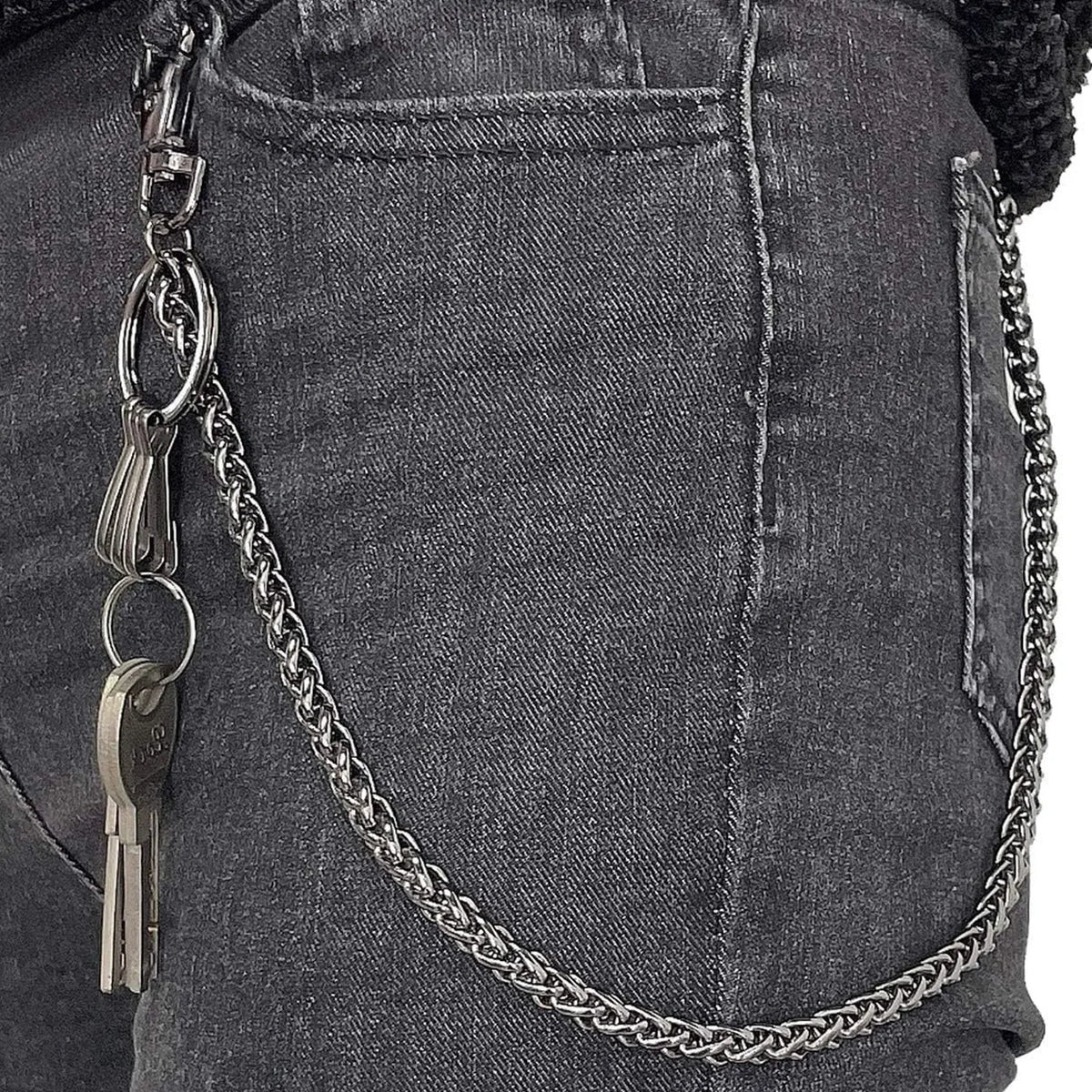 Wallet Chain Men Women Hip Hop Pants Chain Belt Chain KeyChain Pocket Chain Keel Chain for Motorcycle Style Pants Jeans