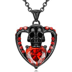 Iced Out Skull Black Pendant Necklace
