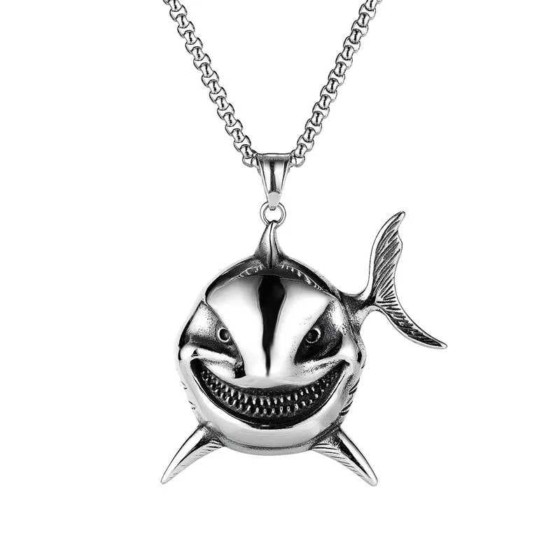 Shark Steel Pendant European American Evil