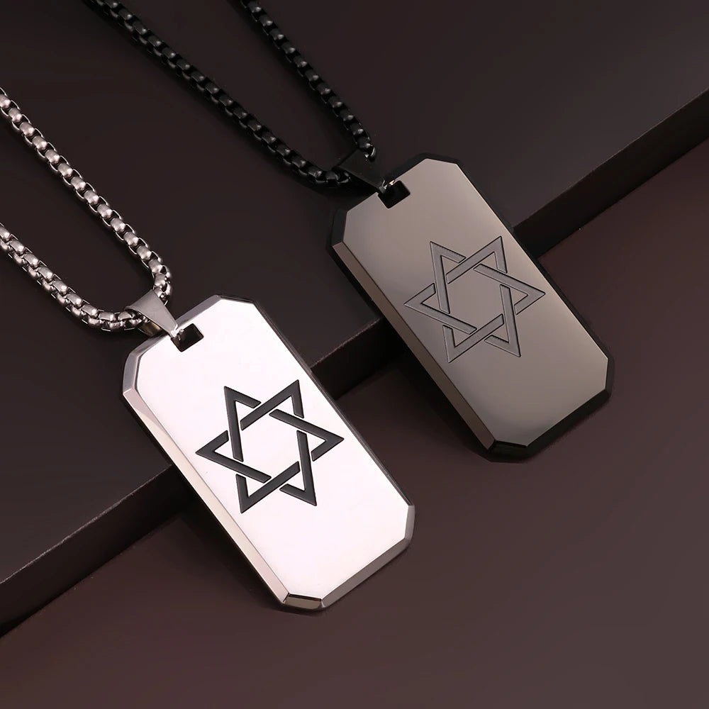 Star of David Pendant Necklace — Stainless Steel
