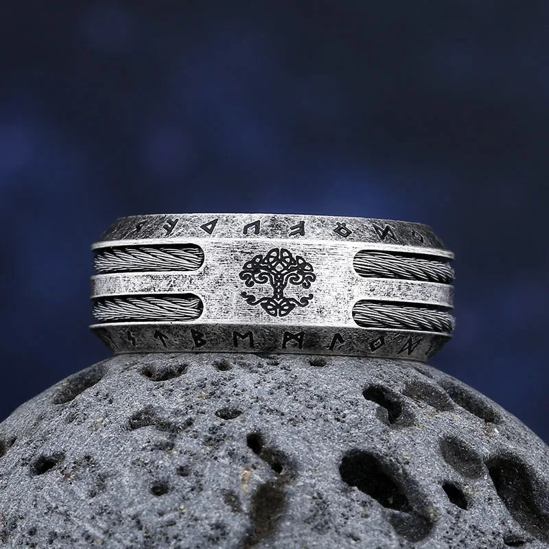 2024 NEW Men's 316L stainless-steel rings retro Odin Viking rune for teen RING Amulet fashion Jewelry Gift Valentine's day Gift