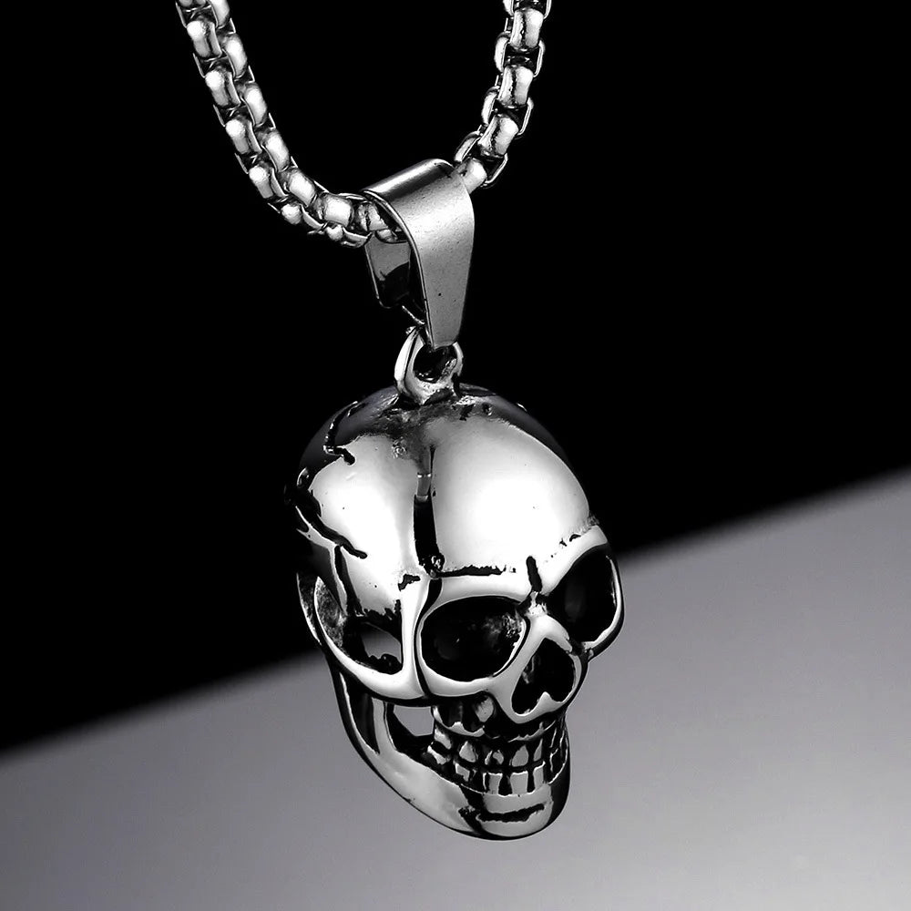 Skull Pendant Necklace — Stainless Steel