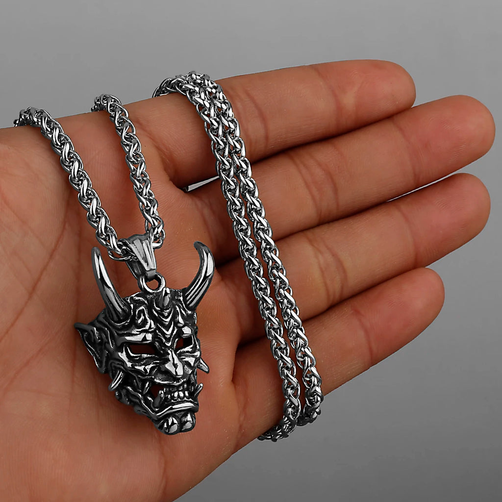 Neo-Gothic Skull Pendant Necklace — Stainless Steel