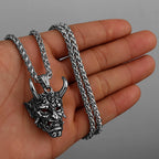 Neo-Gothic Skull Pendant Necklace — Stainless Steel