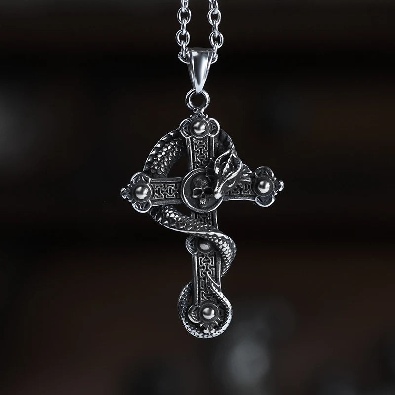 Vintage Punk Skull Necklace for Men Women 316L Stainless Steel Necklaces Men's chain Fashion Male Kiss Jewelry OSDZ201