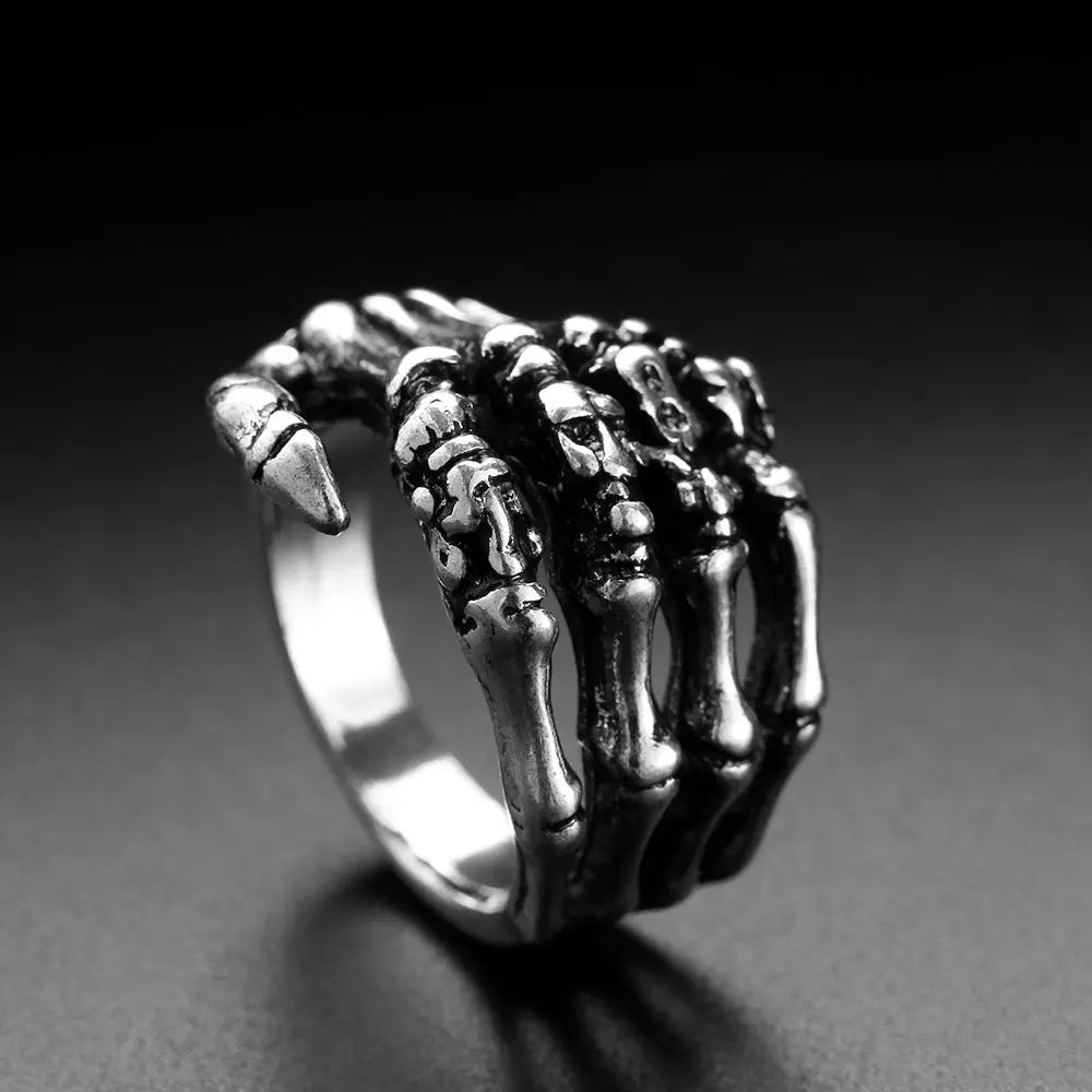 Skeleton Hand Bone Skull Ring — Stainless Steel