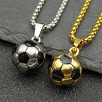 Football Soccer Steel Pendant 316L Necklace