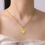 Lion of Judah Star of David Pendant Necklace — Stainless Steel