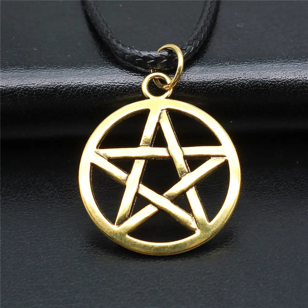 Cute Pentagram Necklace Leather Chain 45Cm Male Jewelry Evening Cheapest Items
