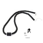 Fashion 12 Constellations Beaded Necklace Men Natural Black Onyx Stone Beads 48cm Short Collar Jewelry Leisure Party Homme Joias