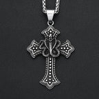 Vintage Stainless Steel Snake Necklaces For Men Women Gothic Hip Hop Cross Pendant Fashion Personality Biker Jewelry