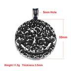 Norse Viking Rune Round Pendant Necklace — Stainless Steel