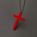 Wood Cross Pendant Necklace