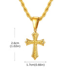 Vnox Stainless Steel Cross Pendant Necklace, 17x26mm Cross Pendant with Twisted Chain Religious Faith Jewelry Gift for