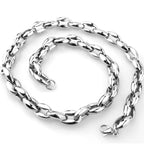 Silver Coffee Bean Link Chain — Stainless