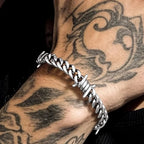 Barbed Wire Cuban Link Stainless Steel Thorn Bracelet Adjustable Punk Emo Style Chain Bracelets For Men Women Fashion