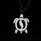 Carved Turtle Yin Yang Surfer Pendant Necklace