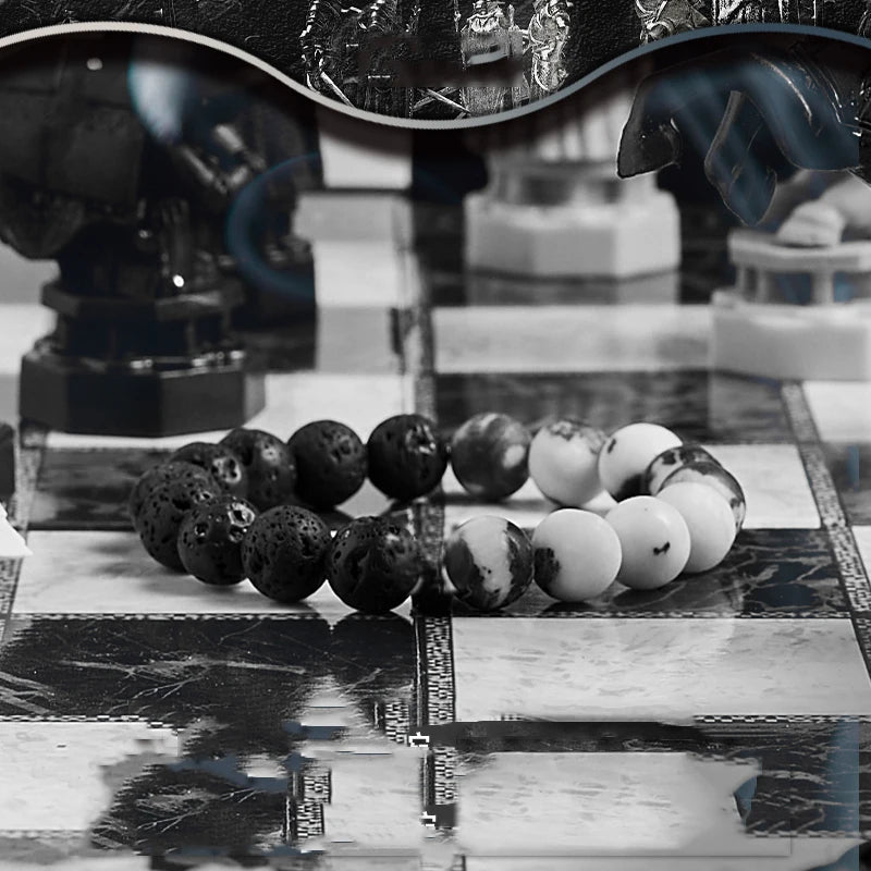 Block Volcanic Lava Stone Bracelet Men Black Classic Matte Obisidian Labradorite Bead Jewelry Women Birthday Gift for