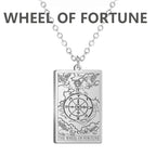 LIKGREAT Tarot Card Necklace Major Arcana Tarots Stainless Steel Necklaces Divination Jewelry Birthday Gift for Women