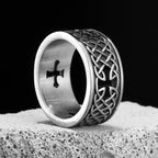 Viking Celtic Knot Cross Stainless Steel Womens Mens Rings Punk Vintage For Boyfriend Biker Jewelry Creativity Gift