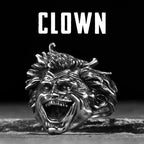 Clown Portrait Ring Stainless Steel Gothic