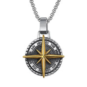 Voyager Viking Compass Cross Necklace — Stainless Steel