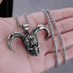 Neo-Gothic Skull Pendant Necklace — Stainless Steel