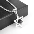 Trendy Mogan David Star Pendant High-Quality Alloy Israel Jewish Star of David Necklace for Men Jewelry