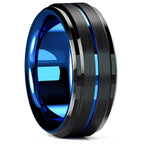 Fashion Black Stainless Steel Rings for Men With Guitar String Inlay Guitarist Ring For Musician Wedding Jewelry Drop