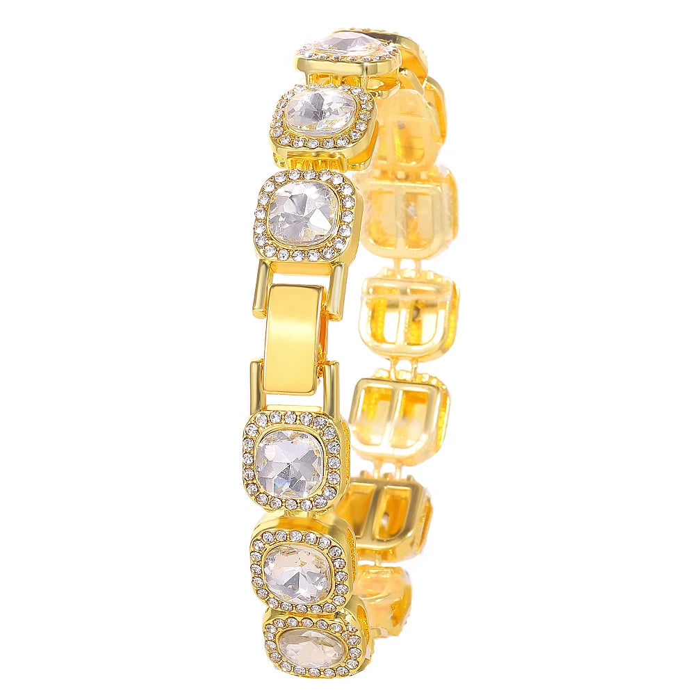 13mm Crystal Tennis Bracelet Iced Out Chain Bracelets For Women Men Bling Pink Rhinestone Hip Hop Lady Bracelet Fashion Jewelry