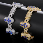 Iced Out Cross Bracelet Stainless Steel 20MM