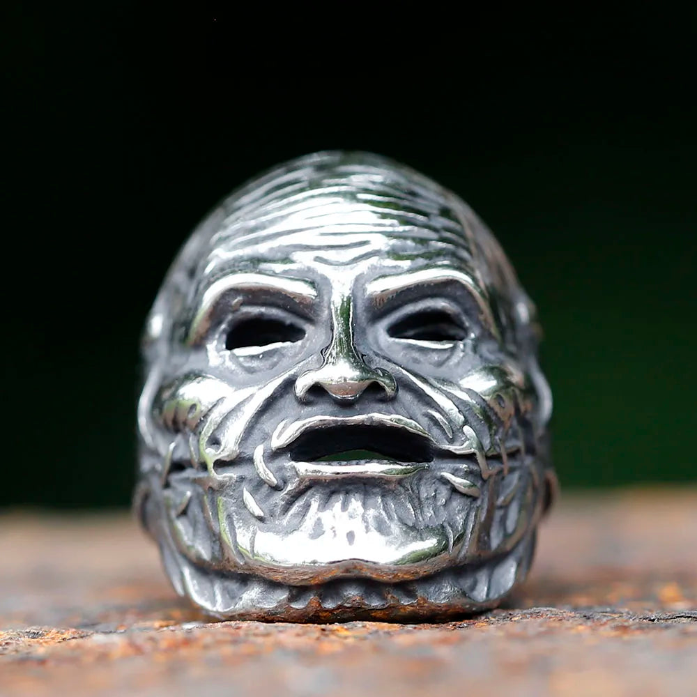 Flowers Skull Mask Ring — Stainless Steel