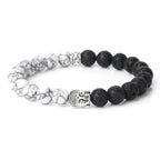 Tibetan Buddha Head Bracelets 8MM Natural Stone Tiger Eye Lava Beads Bangles For Women Men Fashion Couple Prayer