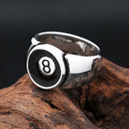 Black Ring Punk Number Rock Eight Billiard Ball
