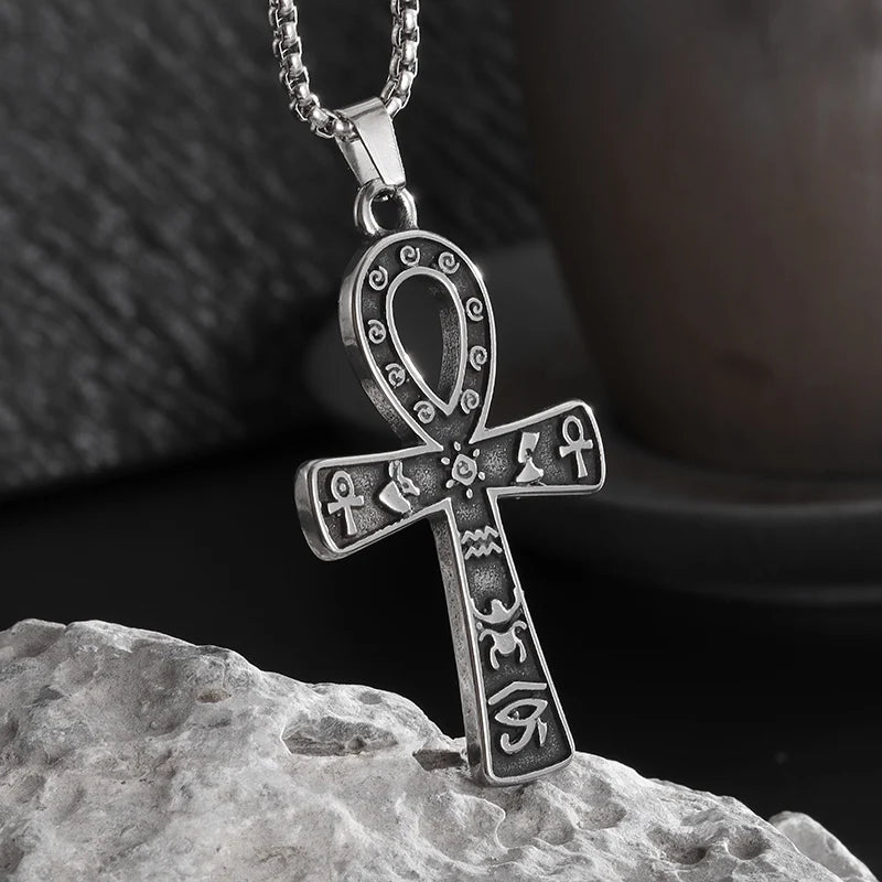Retro Skull Cross Pendant Necklace — Stainless Steel