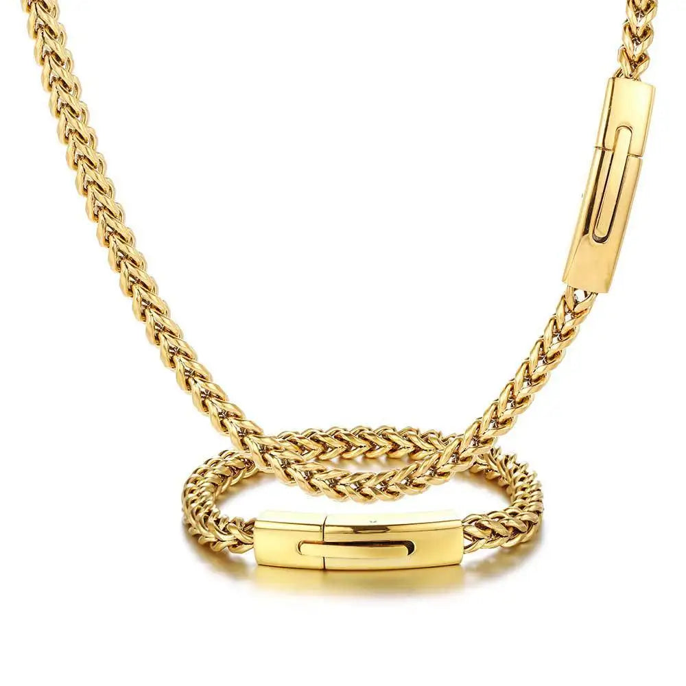 Luxury 24K 9999 Pure Gold real gold European and American hip-hop 6mm length 60cm hip-hop bracelet for men and women