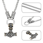 Mjölnir Thor's Hammer Pendant Necklace — Stainless Steel