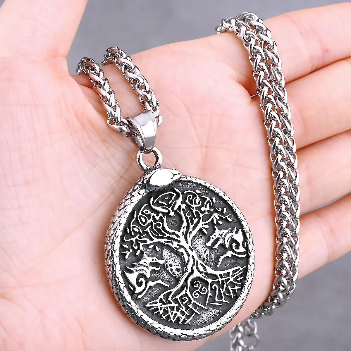 Nordic Vikings Tree of Life Odin Necklace Various Men Celtic Amulet Pendant Stainless Steel Vintage Charm Punk Jewelry