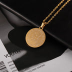 Vintage Coin Catholic Priest Saint Benedict Exorcism Pendant Necklace Jesus Round Pendant Chain for Men's Jewelry 2026