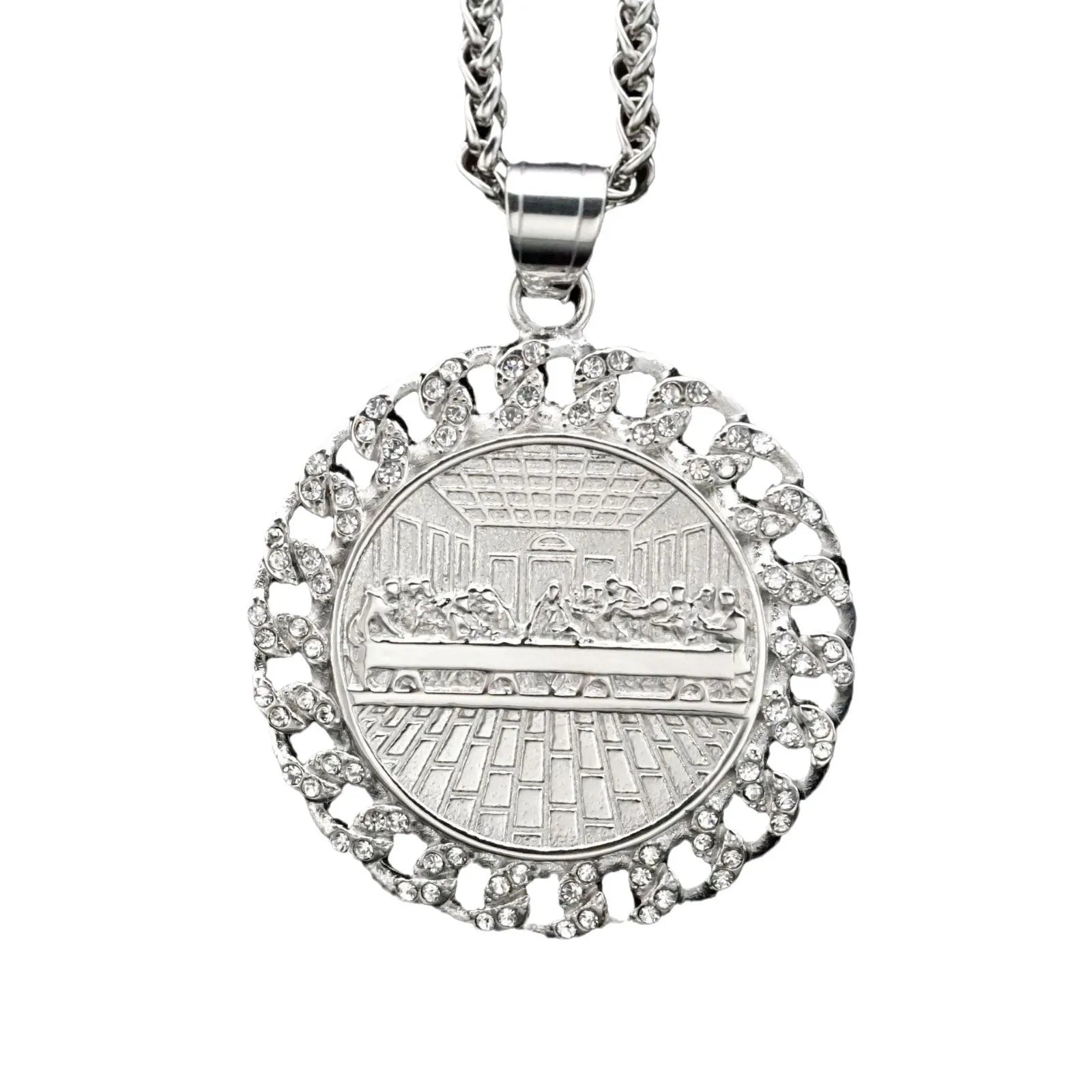 Iced Out Last Supper Pendant — Stainless Steel