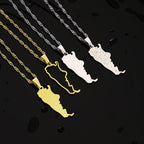Fashion Argentina Map City Pendant Necklace Stainless Steel Men Women Gold Color Ethnic Maps Jewelry Gift