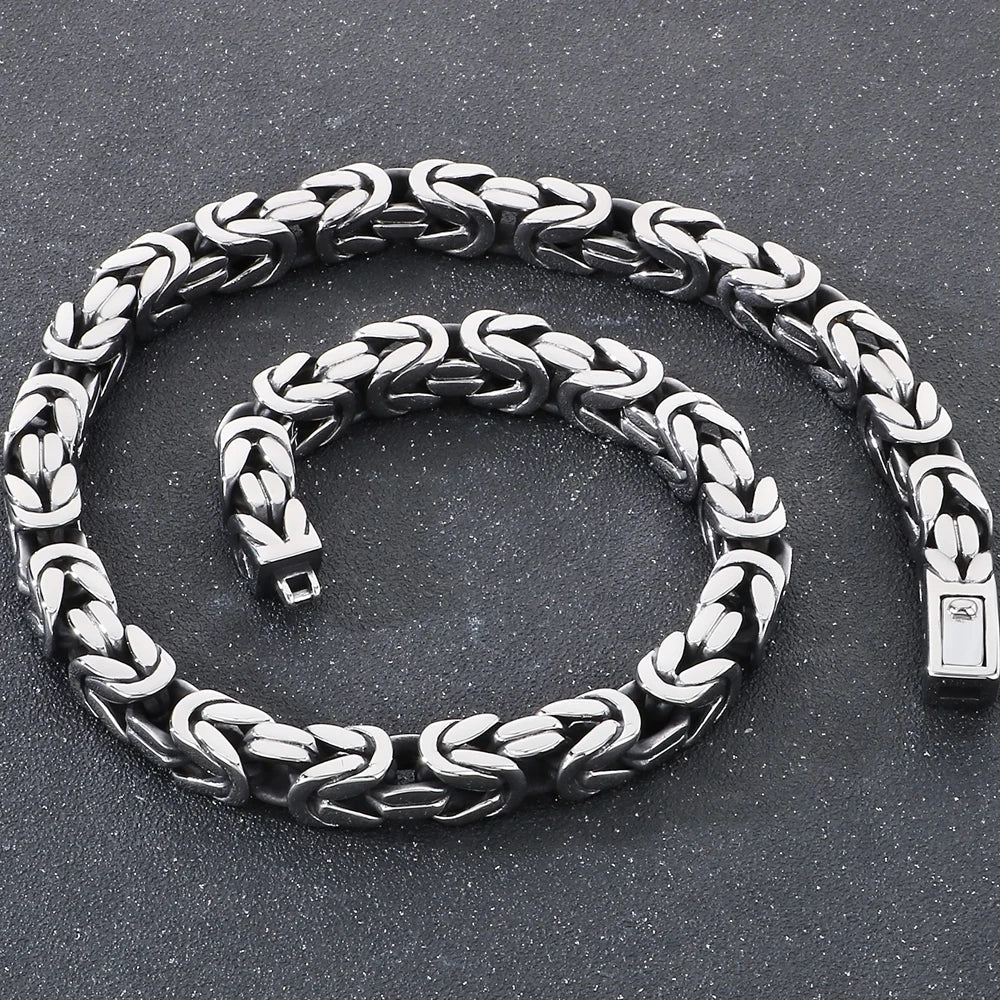 60/63CM Length Chain Necklace for Man Solid 10/13MM Width Stainless Steel Link Chains On Neck Jewelry Mens Necklaces