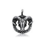 Vintage Viking Nordic Goat Skull Valknut Pendant Necklace For Men Stainles Steel Rune Biker Unique Amulet Jewelry Gift Wholesale