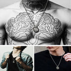 Gothic Buddha Demon Cuban Chain Necklace — Two-Tone, 21in