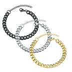 3 5 7mm Width New Trendy Cuban Chain Men Bracelet Classic Stainless Steel Chain Bracelet For Men Women Jewelry Party