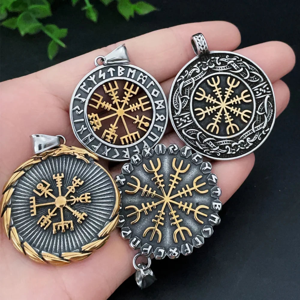 Multi-style Vintage Viking Necklace Men Amulet Nordic Tree of Life Celtic Stainless Steel Pendant Chain Jewelry Wholesale