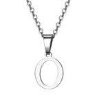 Vintage Initial Letter Pendant Necklace for Women Simple Stainless Steel Letter Glossy Clavicle Chain Choker Necklaces Jewelry