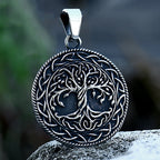 Vintage Classic Stainless Steel Viking Tree of Life Pendant Necklace For Men Fashion Nordic Vienna Yggdrasil Jewelry Wholesale