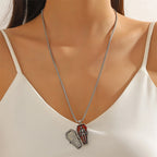 Punk Gothic Halloween Skeleton Coffin Shaped Pendant Necklace For Women Men Cross Skull Stainless Steel Chain Choker